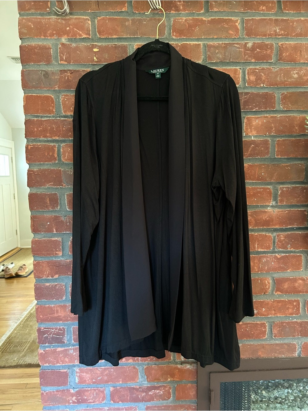 Ralph Lauren Black Open-Front Stretch Blazer